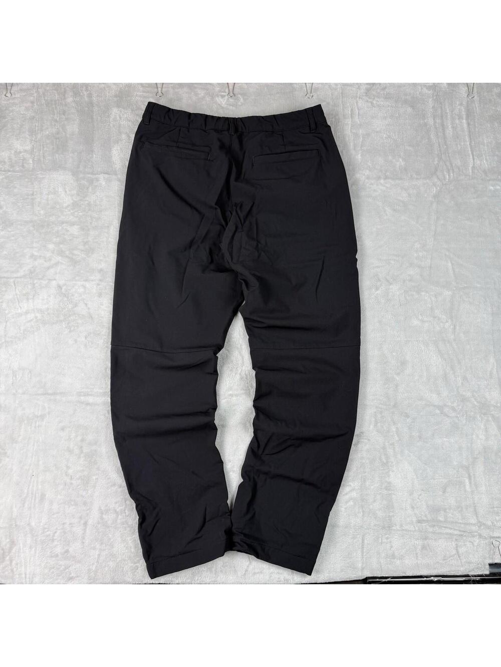 Uniqlo Heattech Mens Pants L (33-36) Black Fleece Lined Tapered Stretch Outdoor